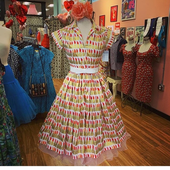 New Bernie Dexter Kelly Lipsticks dress 1950s - Picture 6 of 7